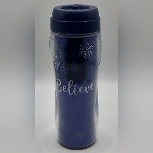 New 17oz Plastic Thermal Tumbler Travel Mug Cup "Believe" St Nicholas Square